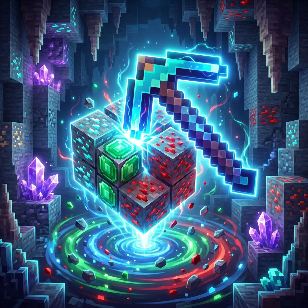 Mine - Reset Automatique & Pickaxe Enchantée