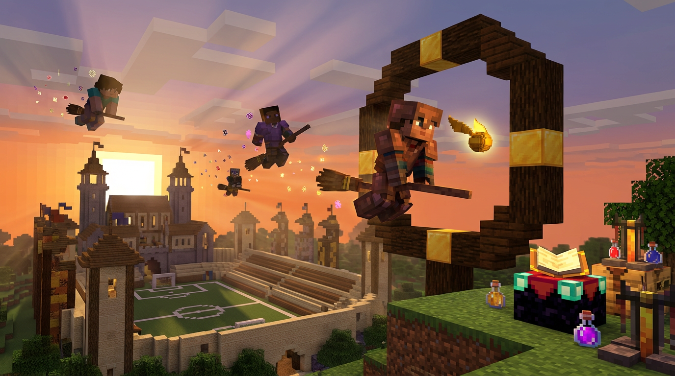 Quidditch - Volez, marquez, gagnez dans Minecraft ! banner